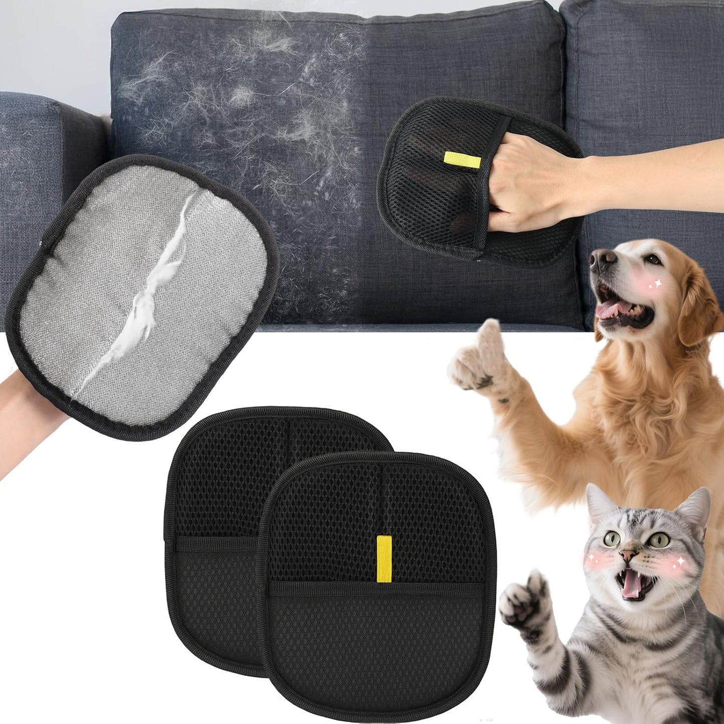 ✨ Magic Pet Hair Remover Glove – The Effortless Way to a Fur-Free Home! 🐶 Hug Your Fur Babies — Worry-Free!