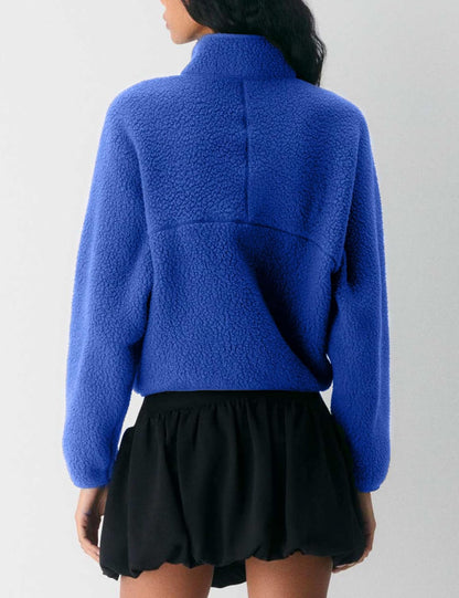 🧊🧊Fleece Jackets Women Causal Long Sleeve Sherpa Jacket Warm Ziper Fuzzy Coat Sweatshirts Trendy with Pockets