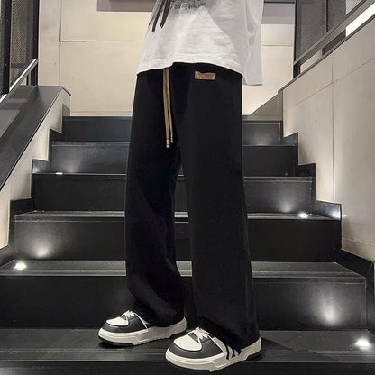 Men's Regular Fit Patched Drawstring Waist Jeans