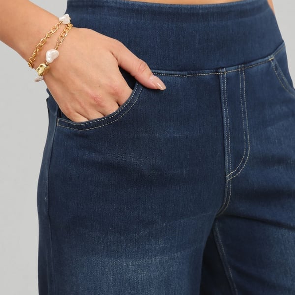 🏆LAST DAY SALE 50% OFF - Plus Size High Waist Comfy Stretch Knit Wide Leg Jeans with Multiple Pockets