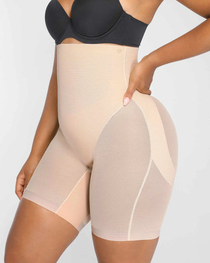 [🔥70%OFF]MeshSmooth High-Waisted Mid Thigh Short