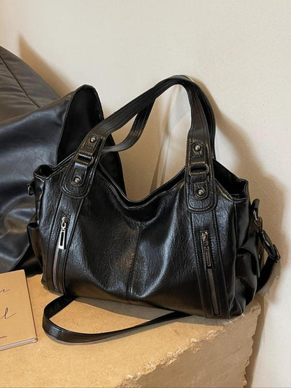 Large-capacity vintage tote bag