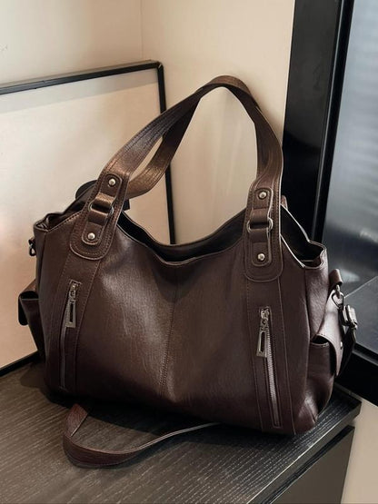 Large-capacity vintage tote bag