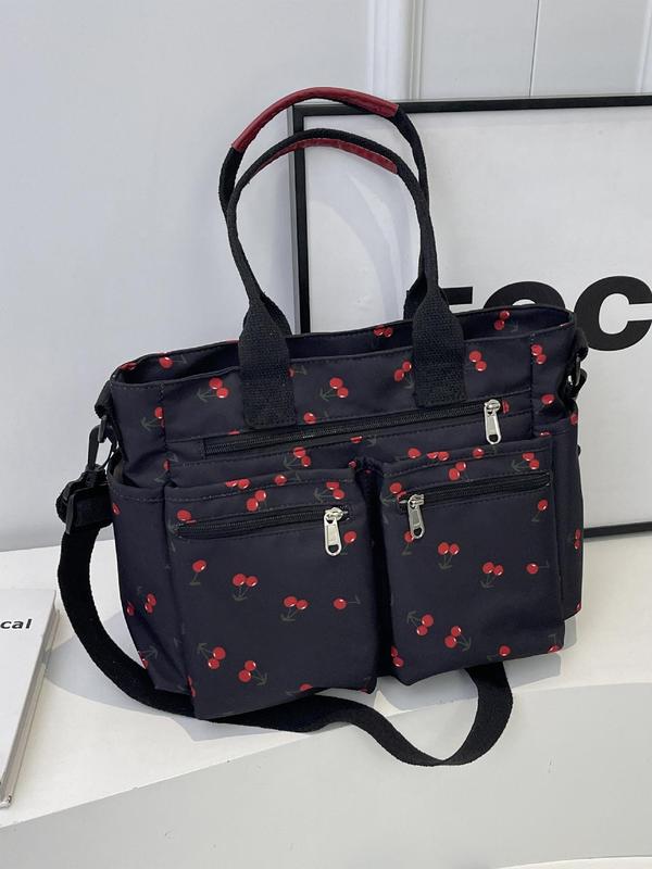 Women's Casual Solid Color Zipper Crossbody Bag, Large Capacity Multi-pocket Design Portable Shoulder Bag for Daily Used, Girl Fashionable Shopping Bag
