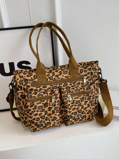 Women's Casual Solid Color Zipper Crossbody Bag, Large Capacity Multi-pocket Design Portable Shoulder Bag for Daily Used, Girl Fashionable Shopping Bag