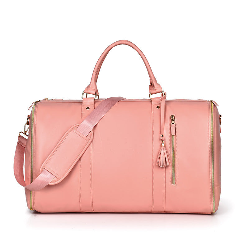 🧳 Ultimate Leather Travel Bag —Folding Suit Storage Bag Capacity Luggage Handbag Travel Sport Outdoor Multi Function Organizer