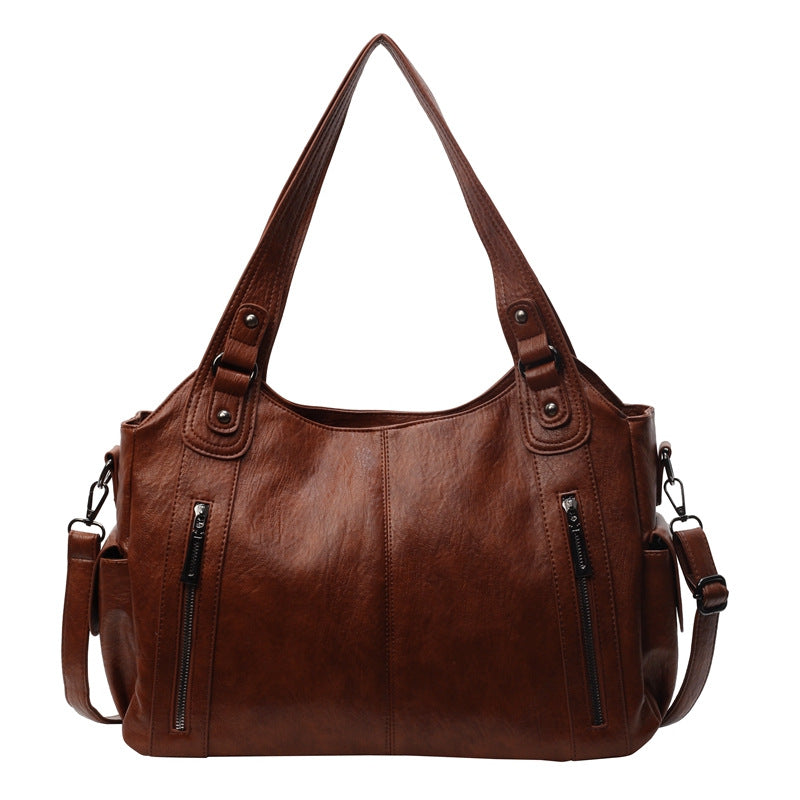 Large-capacity vintage tote bag