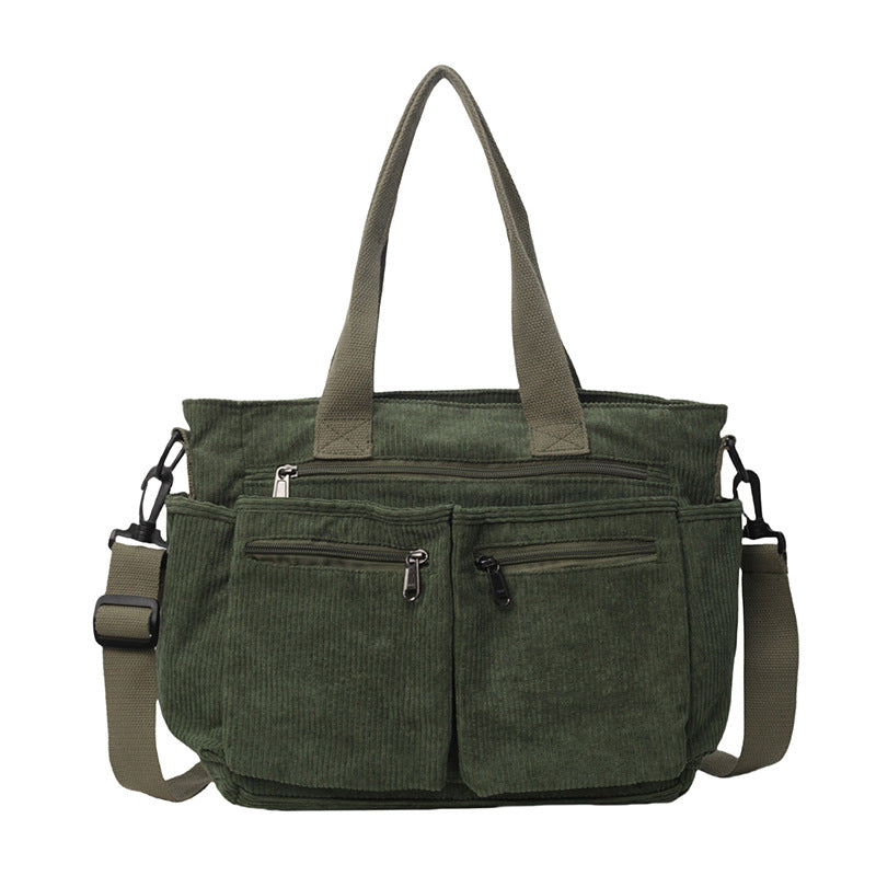 Women's Casual Solid Color Zipper Crossbody Bag, Large Capacity Multi-pocket Design Portable Shoulder Bag for Daily Used, Girl Fashionable Shopping Bag