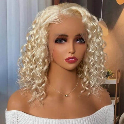 Cross-Border Women'S European And American African Small Rolls Wigs Fashionable Short Curl Front Lace Wigs Chemical Fiber Full Head Cover
