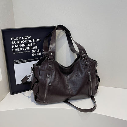 Large-capacity vintage tote bag
