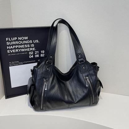 Large-capacity vintage tote bag