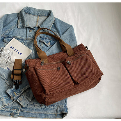 Women's Casual Solid Color Zipper Crossbody Bag, Large Capacity Multi-pocket Design Portable Shoulder Bag for Daily Used, Girl Fashionable Shopping Bag