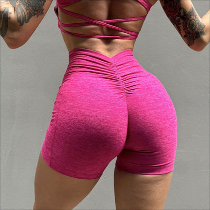 Set Cationic Nude Feeling Furious Sports Lingerie Sexy Beautiful Back Peach Buttock Fitness Yoga Tight Shorts