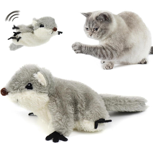 ✨️-LAST DAY 50% OFF🔥Rechargeable touch-sensitive flapping-wing squirrel cat toy