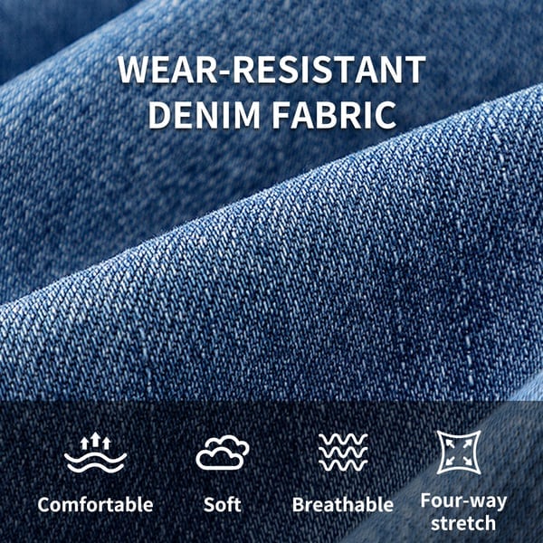 🏆LAST DAY SALE 50% OFF - Plus Size High Waist Comfy Stretch Knit Wide Leg Jeans with Multiple Pockets