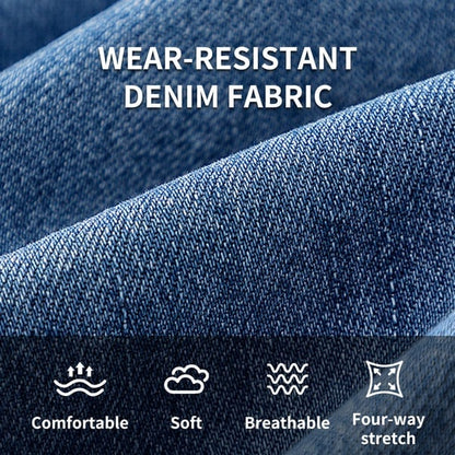 🏆LAST DAY SALE 50% OFF - Plus Size High Waist Comfy Stretch Knit Wide Leg Jeans with Multiple Pockets