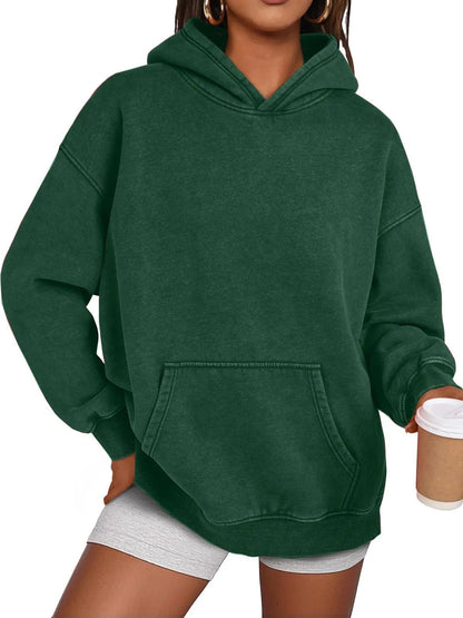 Anasta Casual Oversized Acid Wash Tops Hoodie Pullover