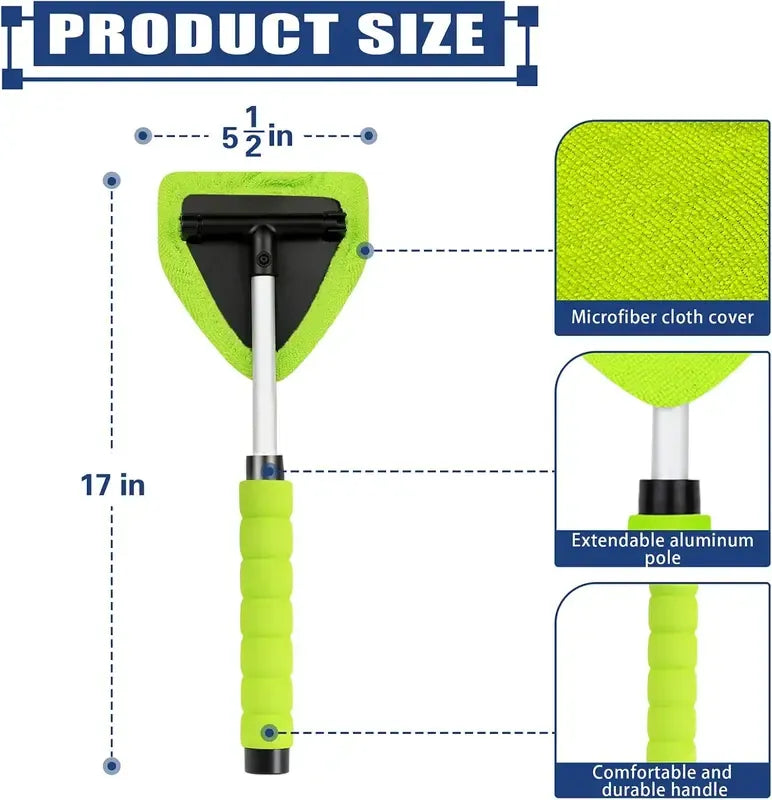 ✨️-LAST DAY 50% OFF🔥Car Windshield Cleaning Tool Set – Uitschuifbaar & 180° Draaibaar