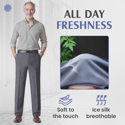 OldenEase - LAST DAY 70% OFF - Men’s Pleated Ice Silk High-Waist Comfort Pants