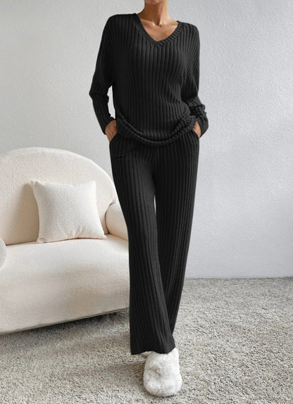 📦Buy 2 for FREE shipping!🎁Women's Long-Sleeved Knit Ribbed Pajama Set