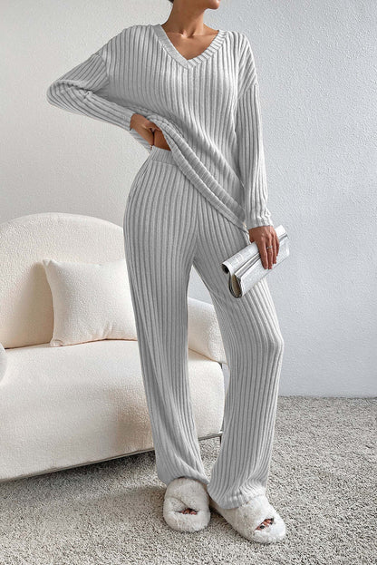 📦Buy 2 for FREE shipping!🎁Women's Long-Sleeved Knit Ribbed Pajama Set