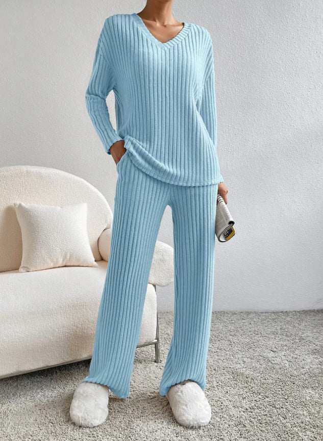 📦Buy 2 for FREE shipping!🎁Women's Long-Sleeved Knit Ribbed Pajama Set