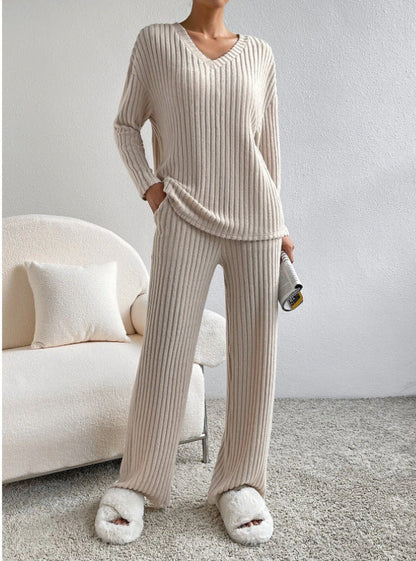 📦Buy 2 for FREE shipping!🎁Women's Long-Sleeved Knit Ribbed Pajama Set