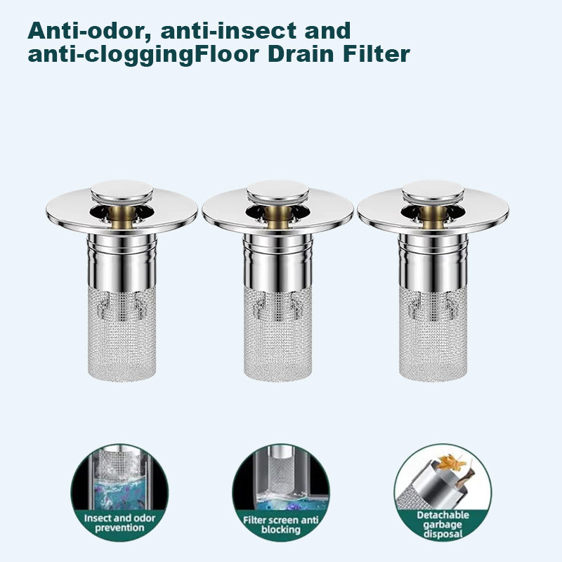 ✨️-Last Day Promotion 49% OFF🏆Pop Up Sink Drain Strainer--🛀Removes odors and prevents blockages