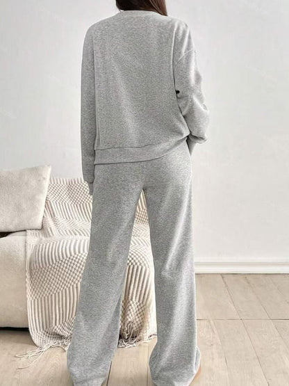 Cardigan Jacket Wide Leg Pants Casual Set